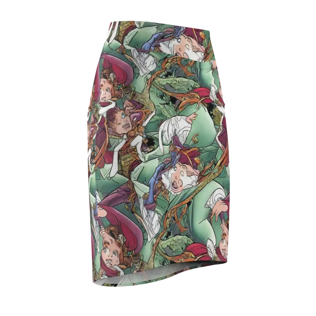 Midsummer Mischief on Pencil Skirt — Front Side