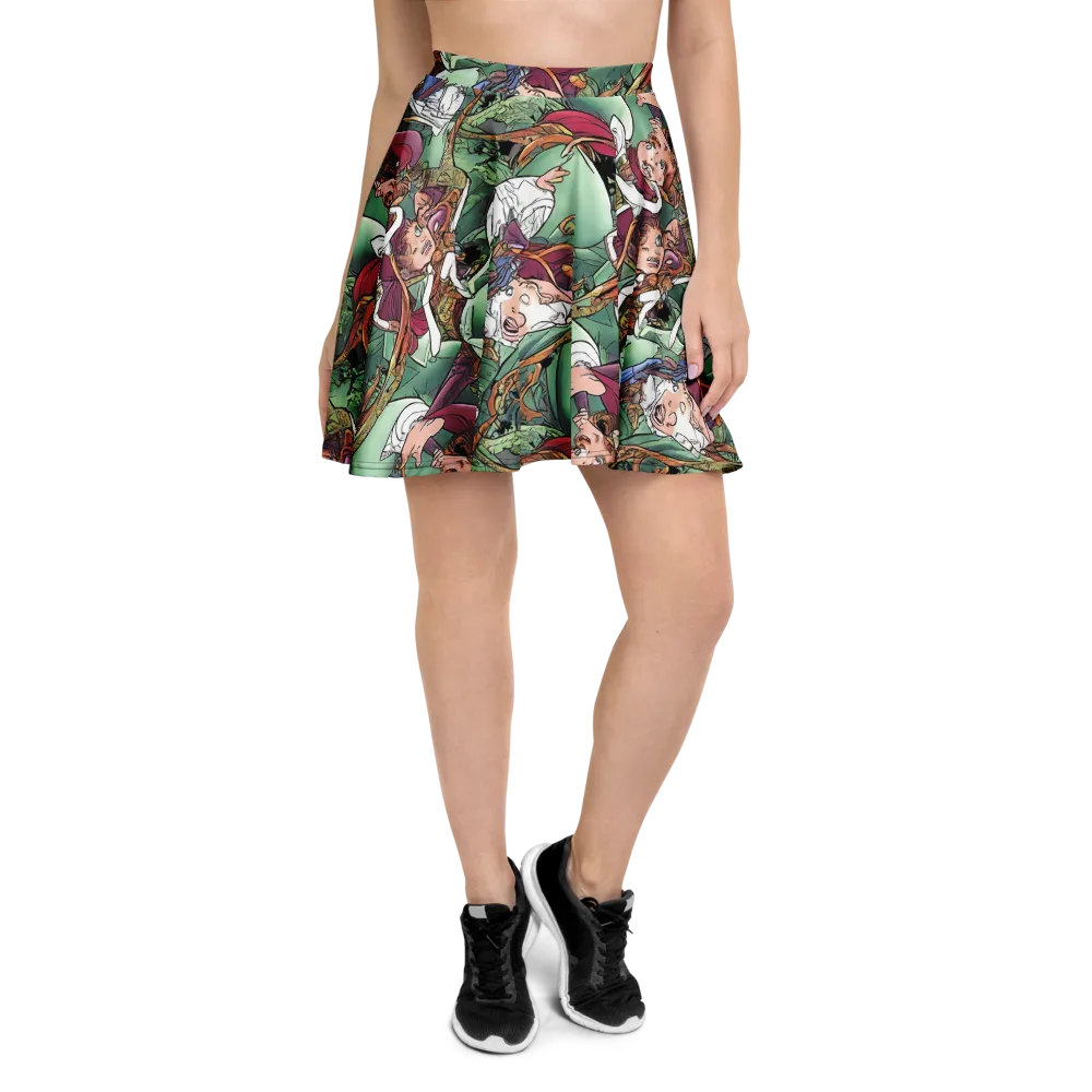 Midsummer Mischief on Skater Skirt — Front