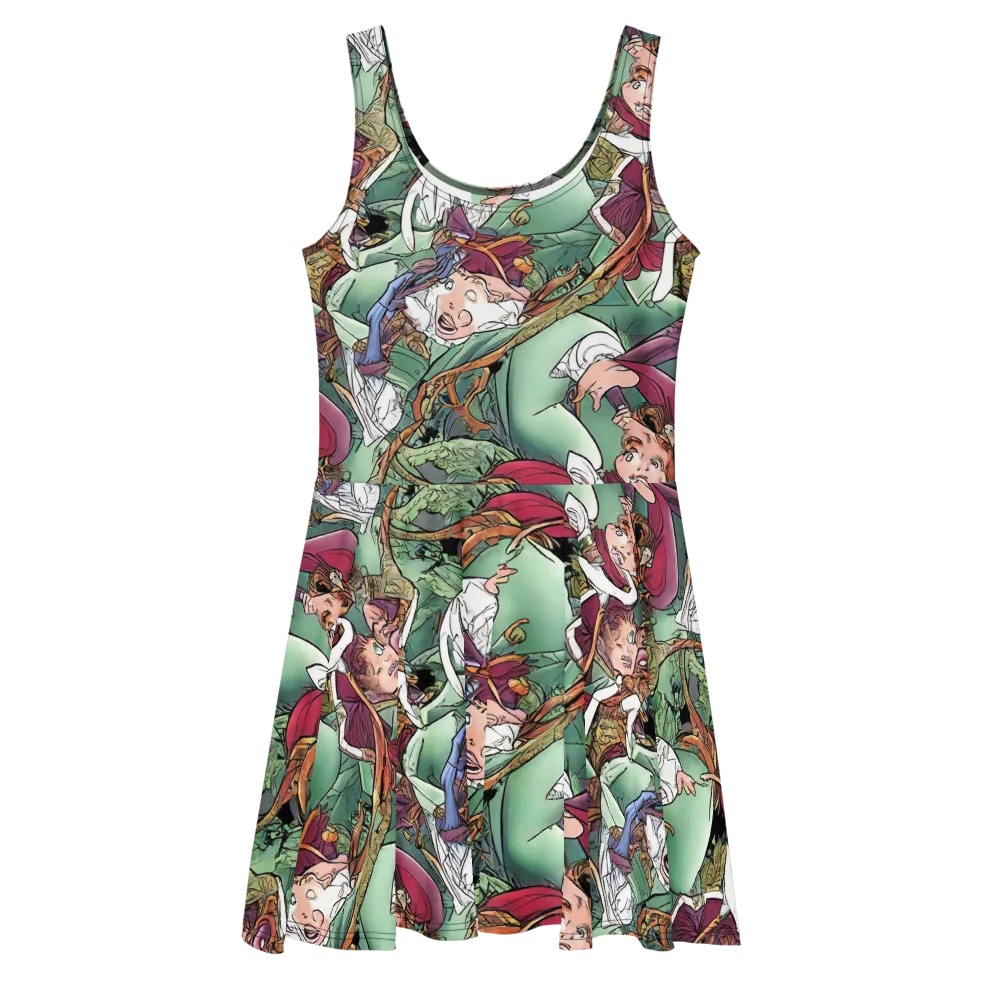 Midsummer Mischief on Skater Dress — Front
