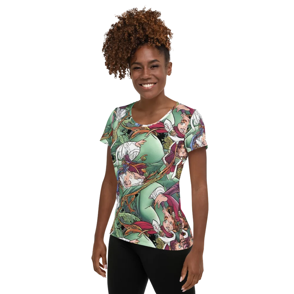 Midsummer Mischief on Women's Athletic T-Shirt — Left