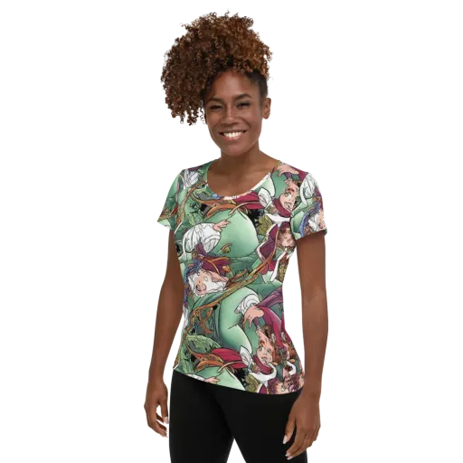 Midsummer Mischief on a Women's Athletic T-Shirt