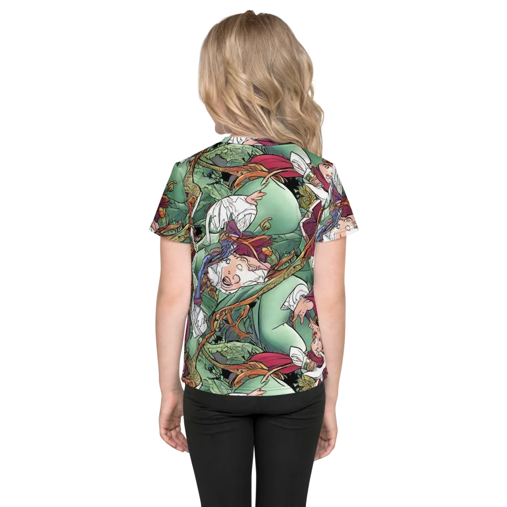 Midsummer Mischief on Kids Crew Neck T-Shirt — Back
