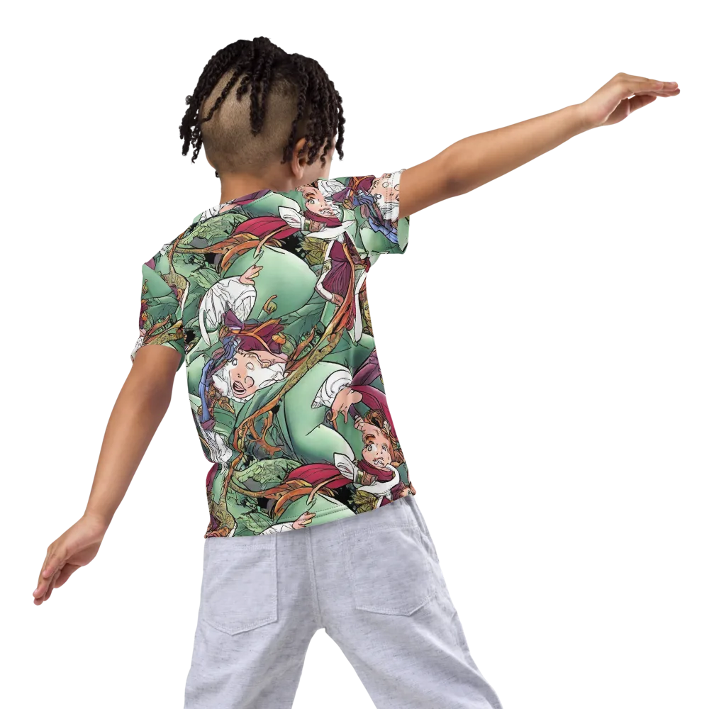 Midsummer Mischief on Kids Crew Neck T-Shirt — Back