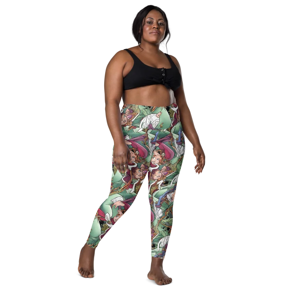 Midsummer Mischief on Leggings with Pockets — Front