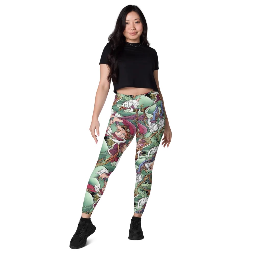 Midsummer Mischief on Leggings with Pockets — Front