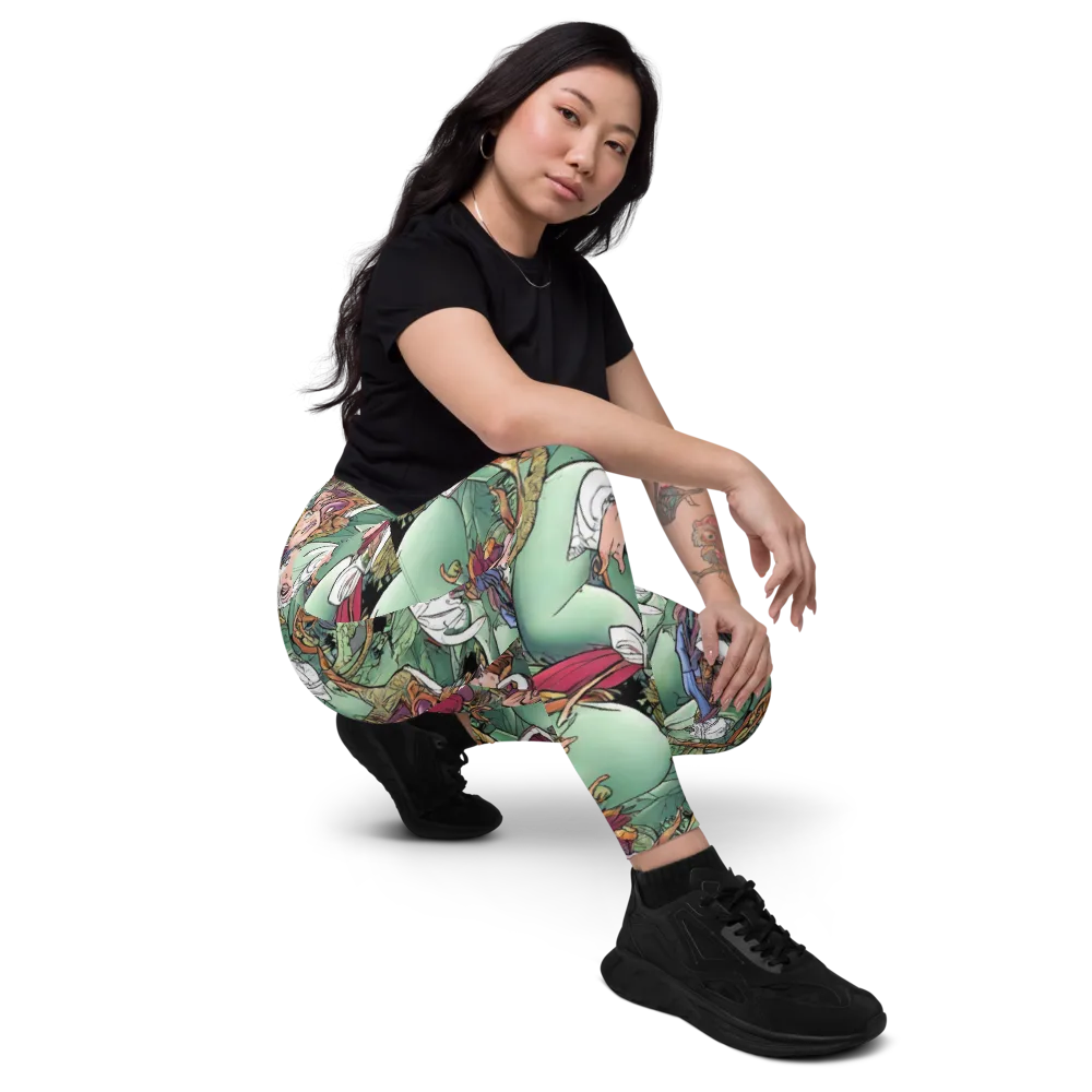 Midsummer Mischief on Leggings with Pockets — Right Front