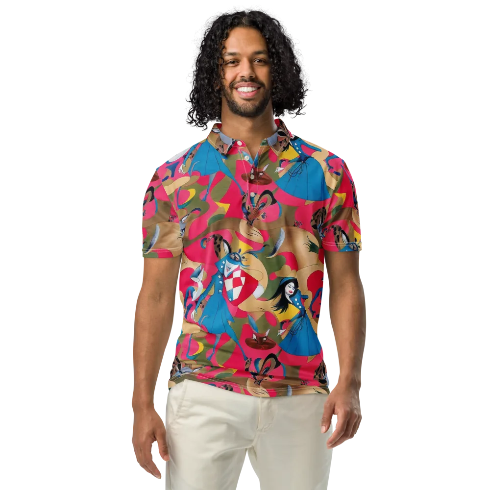 Carousel Couture on Men's Slim Fit Polo Shirt — Front