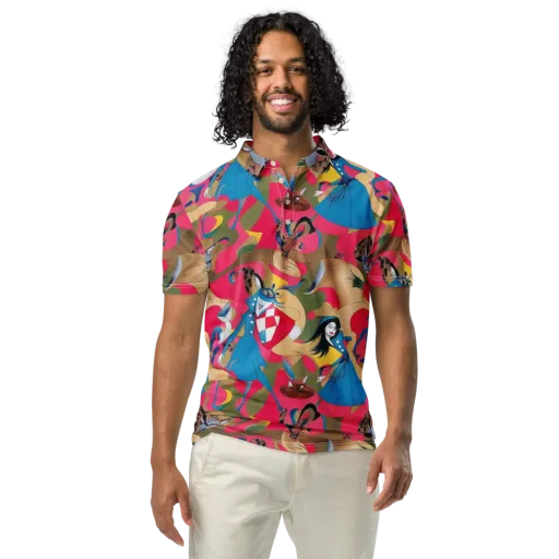 Carousel Couture on a Men's Slim Fit Polo Shirt