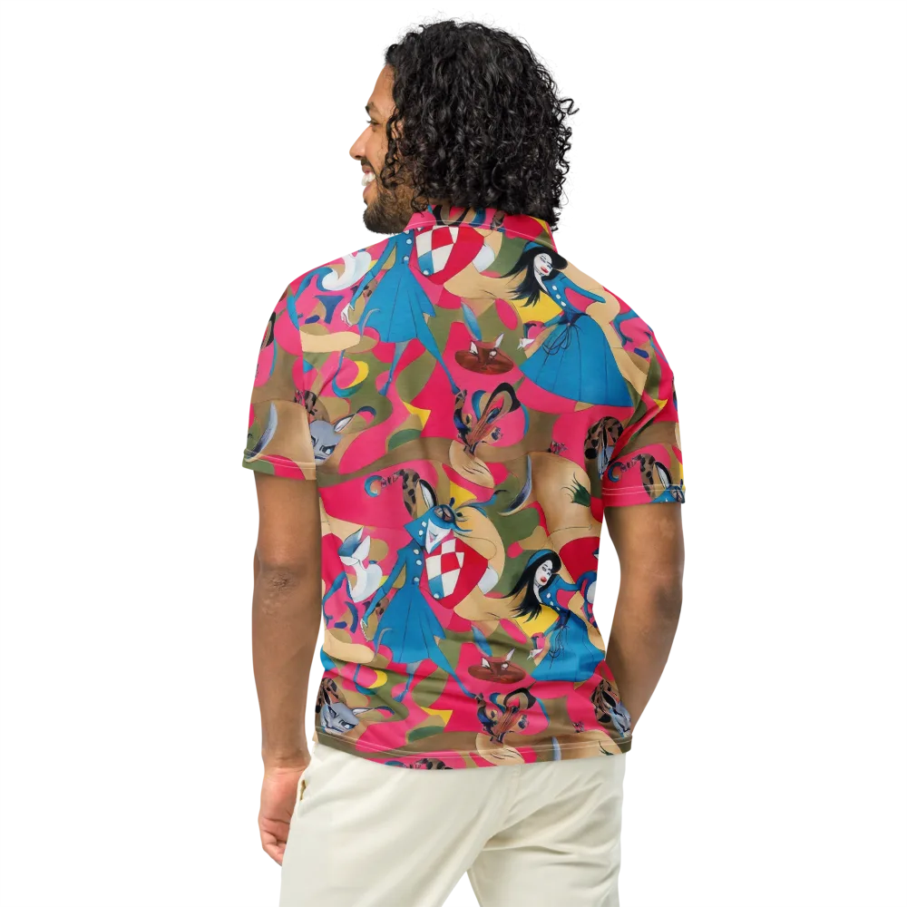 Carousel Couture on Men's Slim Fit Polo Shirt — Back