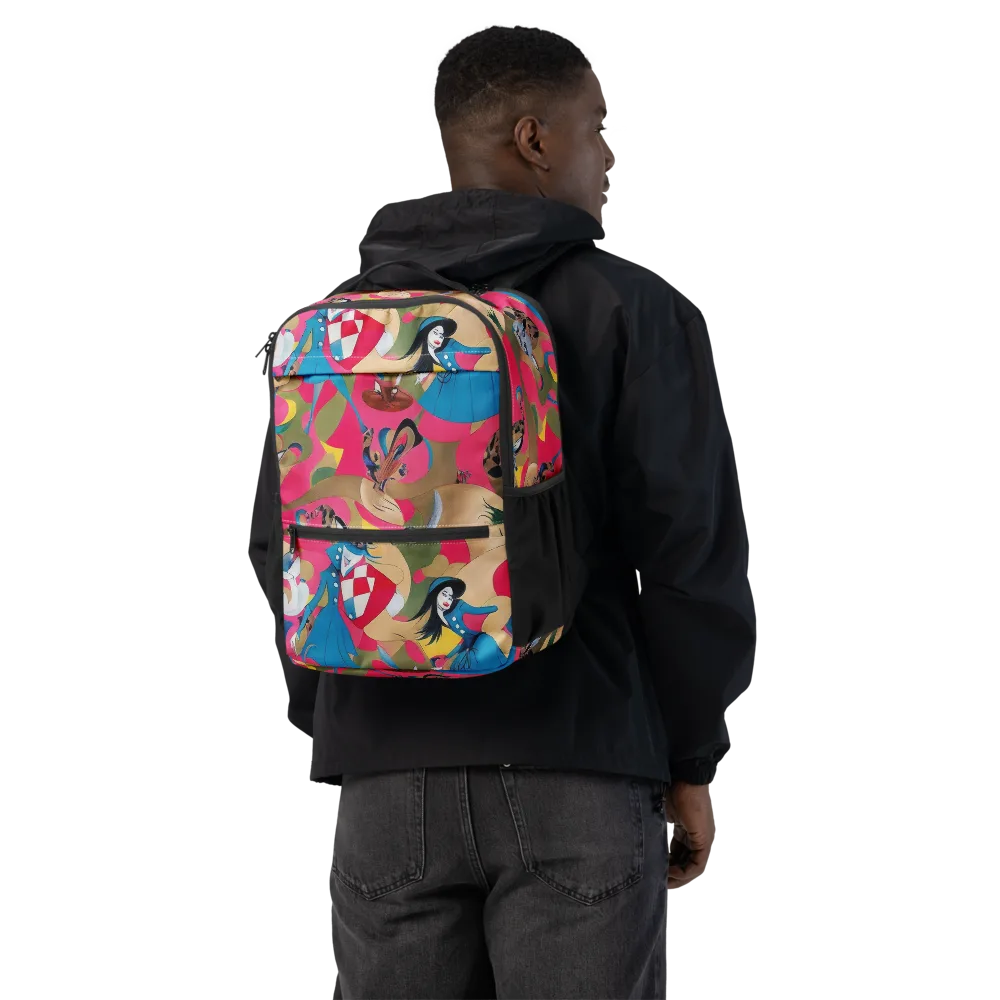 Carousel Couture on Utility Backpack — Back