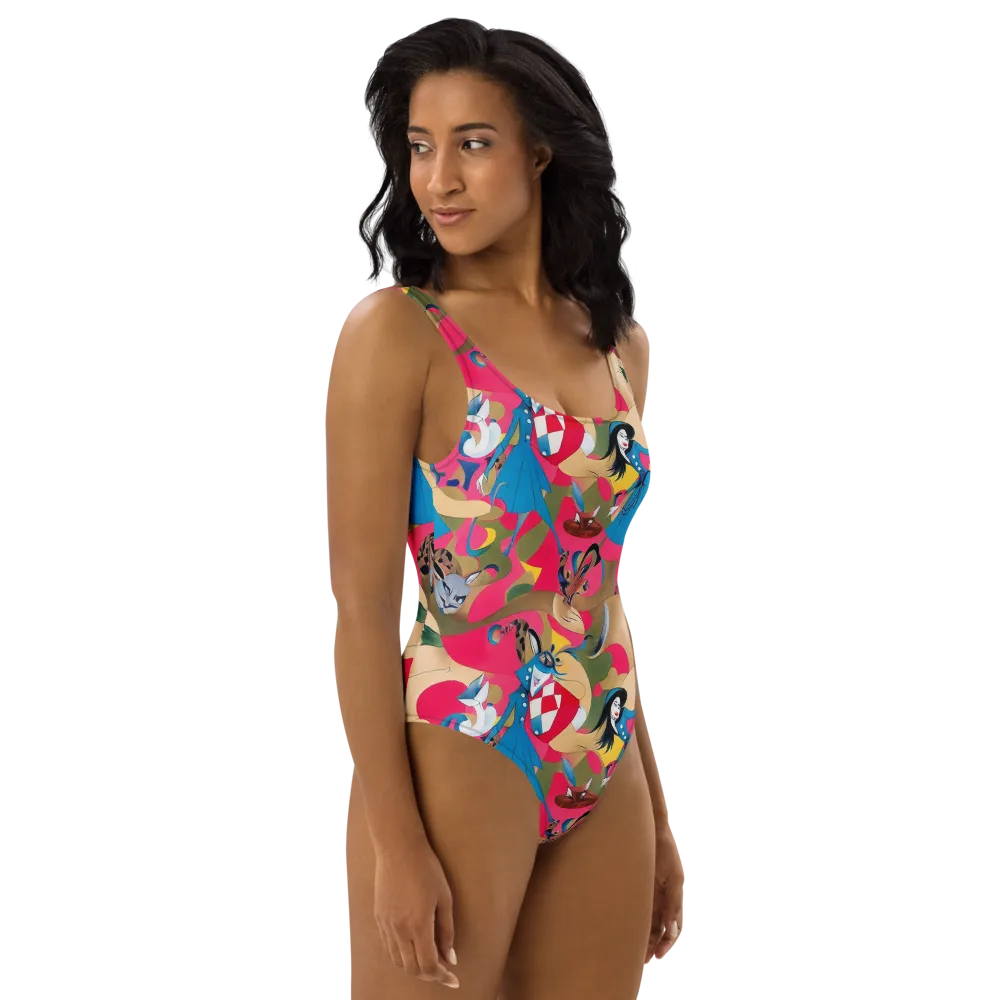 Carousel Couture on One-Piece Swimsuit — Right