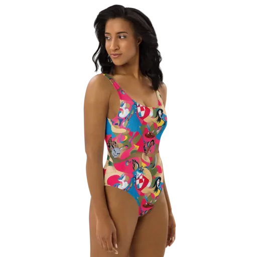 Carousel Couture on a One-Piece Swimsuit