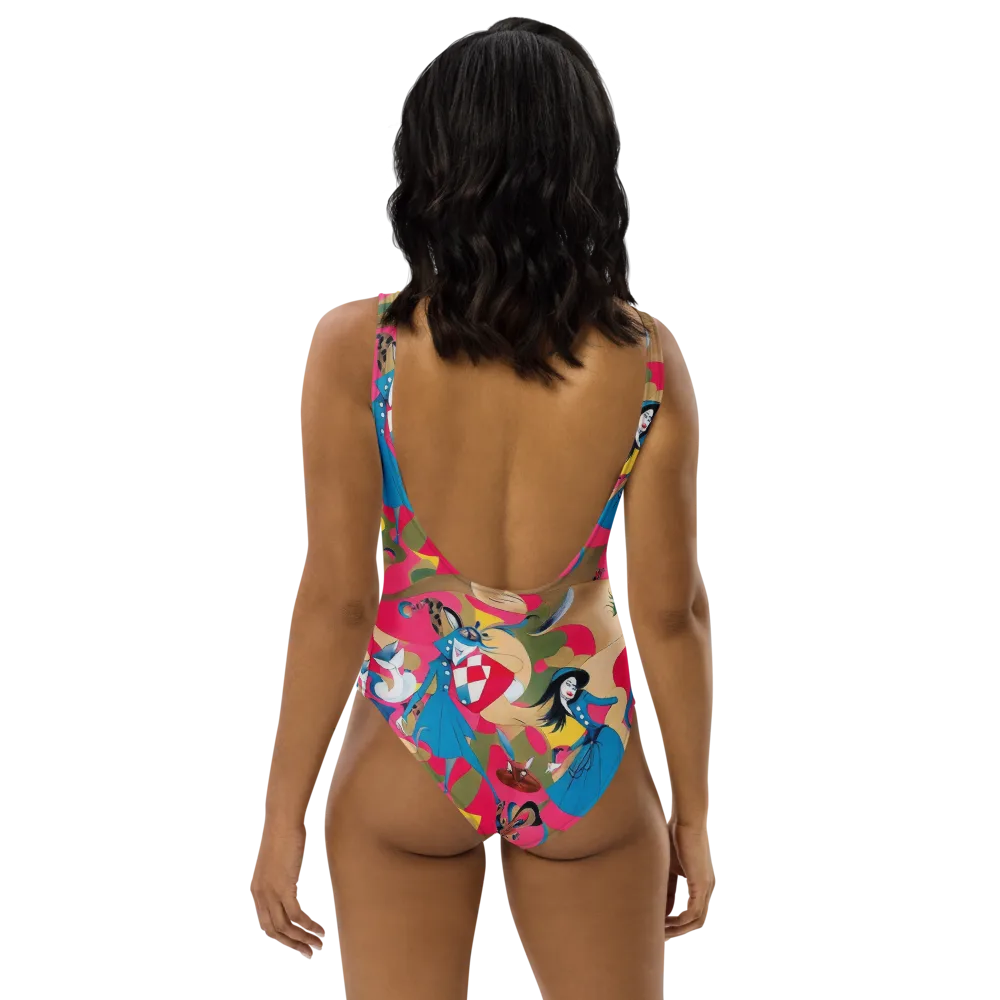 Carousel Couture on One-Piece Swimsuit — Back