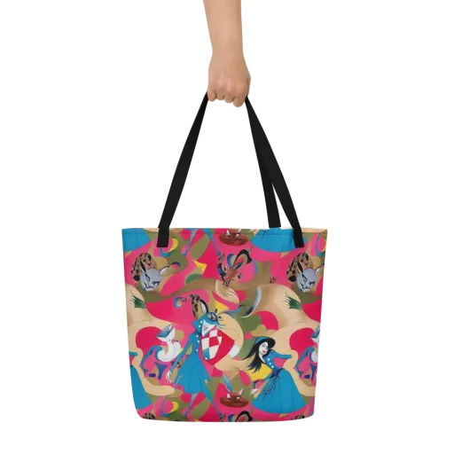Carousel Couture on a Large Tote Bag W/ Pocket