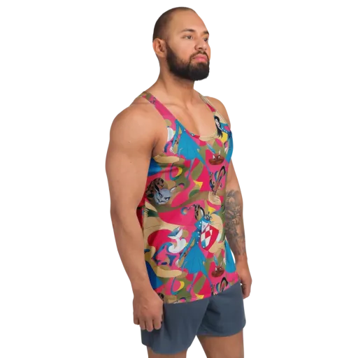 Carousel Couture on a Men's Tank Top