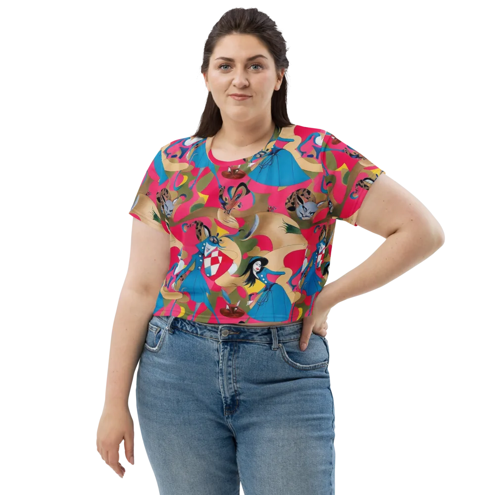 Carousel Couture on Crop Tee — Front