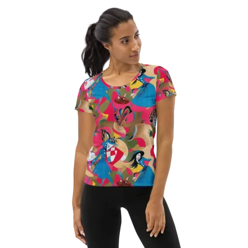 Carousel Couture on a Women's Athletic T-Shirt