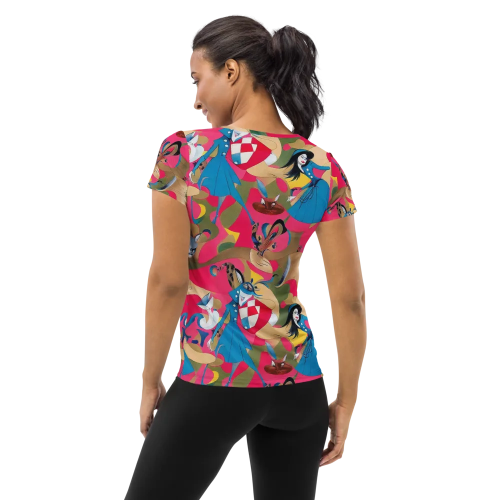 Carousel Couture on Women's Athletic T-Shirt — Back