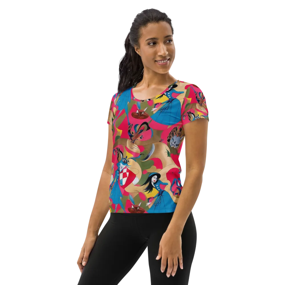Carousel Couture on Women's Athletic T-Shirt — Left