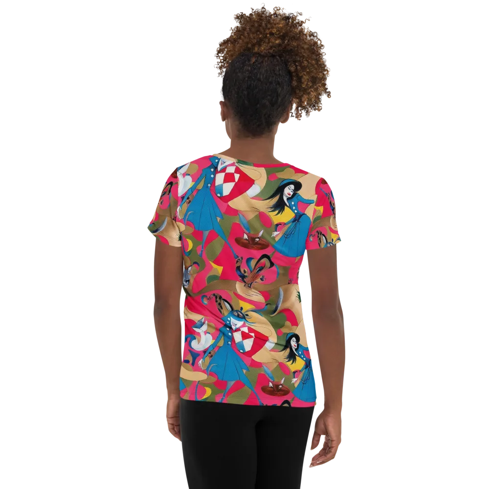 Carousel Couture on Women's Athletic T-Shirt — Back