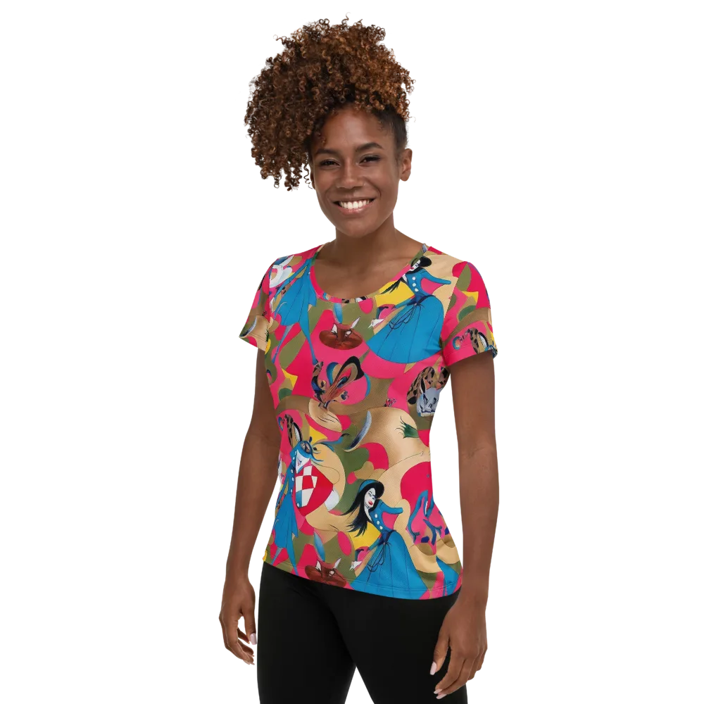 Carousel Couture on Women's Athletic T-Shirt — Left