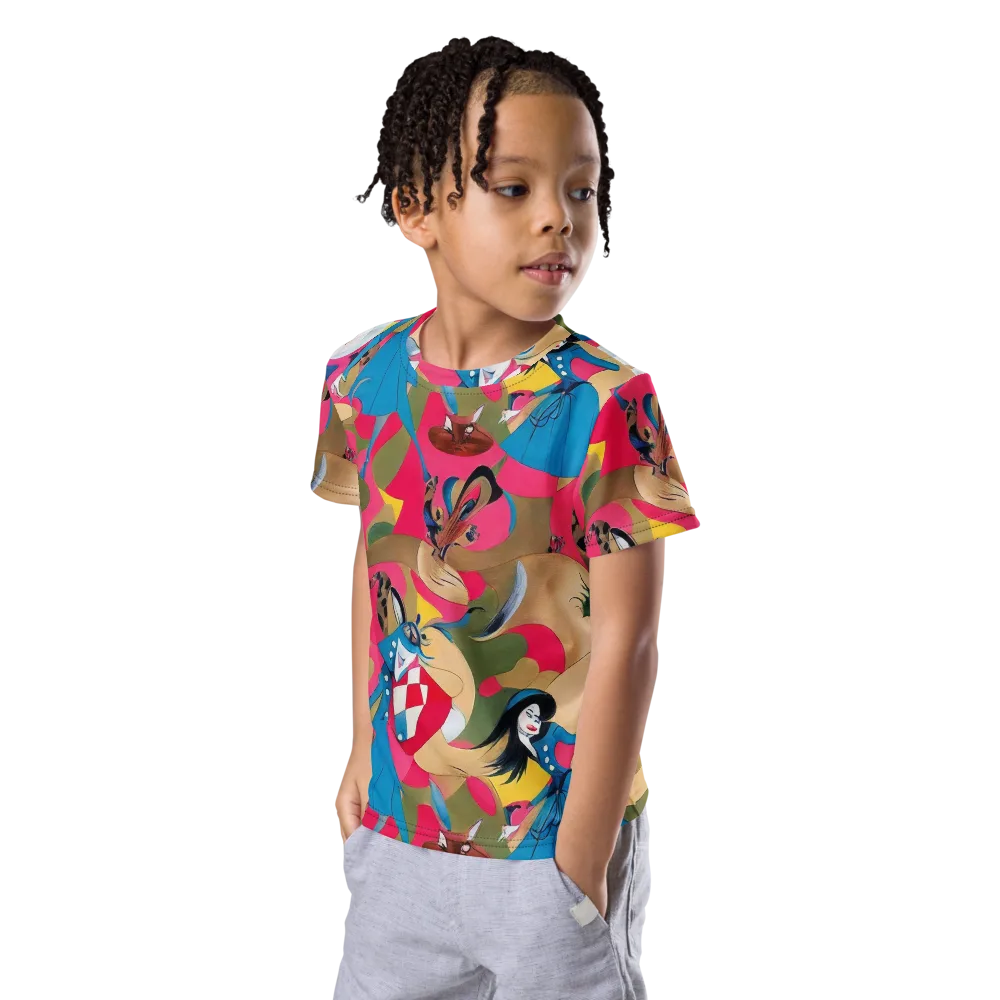 Carousel Couture on Kids Crew Neck T-Shirt — Left Front