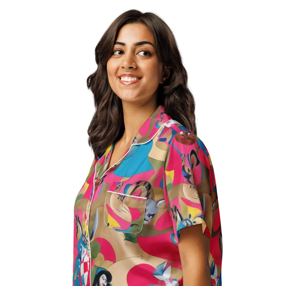 Carousel Couture on Women's Short Sleeve Pajama Top — Left Front