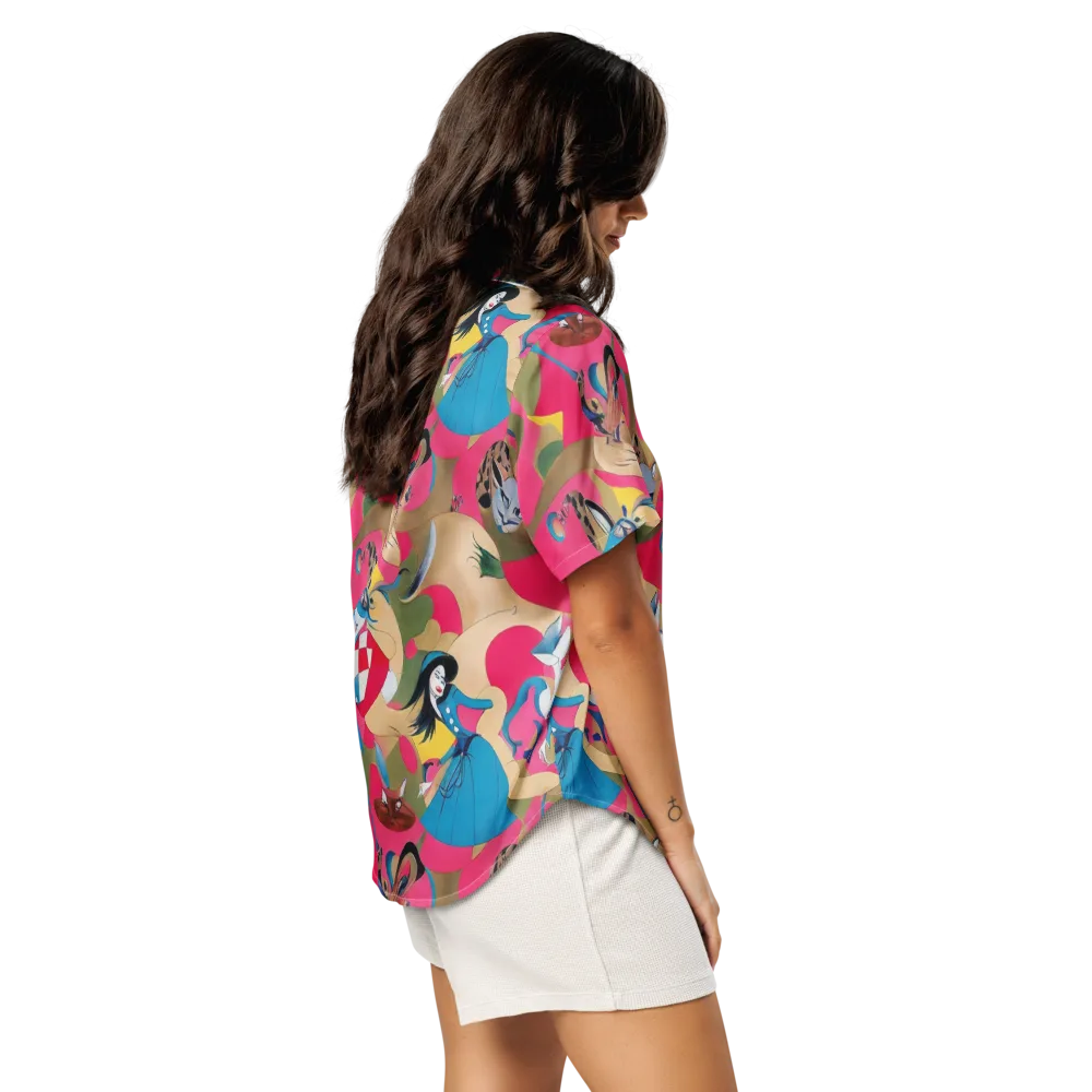 Carousel Couture on Women's Short Sleeve Pajama Top — Right Back