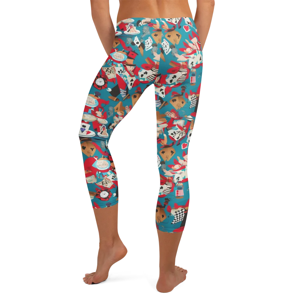 Curiouser Carnival on Capri Leggings — Back