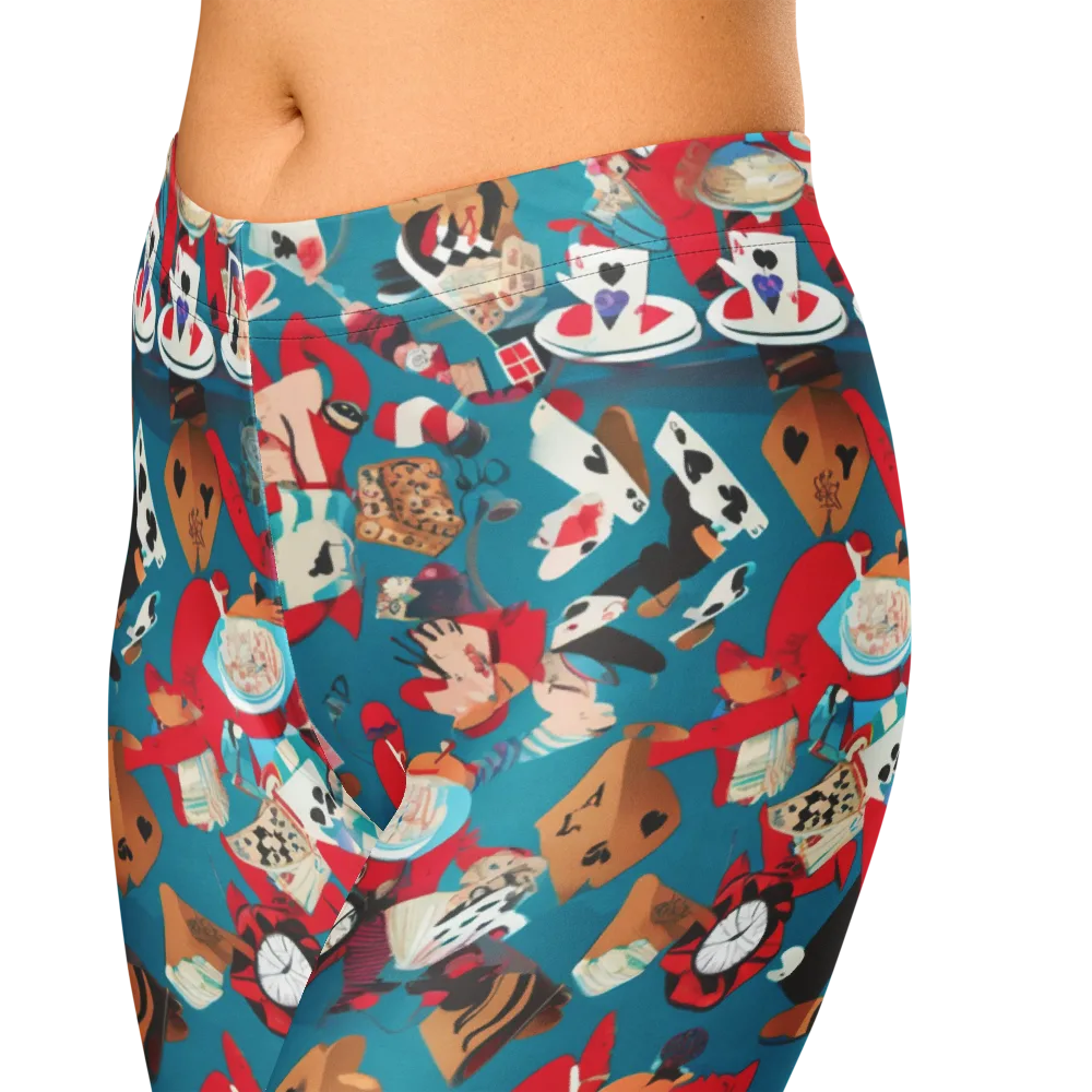 Curiouser Carnival on Capri Leggings — Zoomed-in