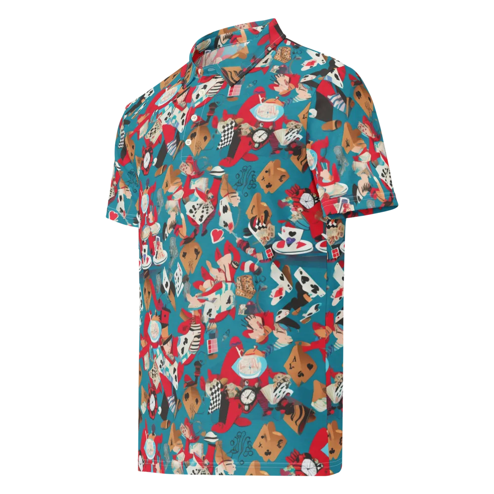 Curiouser Carnival on Men's Slim Fit Polo Shirt — Left Front