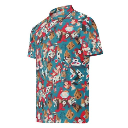 Curiouser Carnival on a Men's Slim Fit Polo Shirt