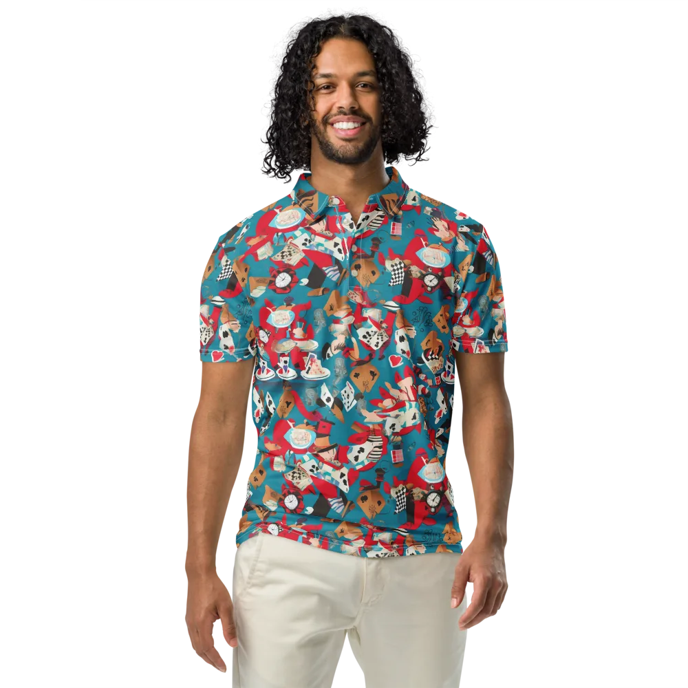 Curiouser Carnival on Men's Slim Fit Polo Shirt — Front