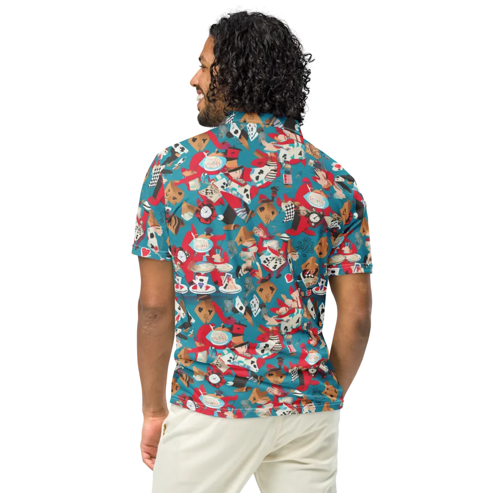 Curiouser Carnival on Men's Slim Fit Polo Shirt — Back
