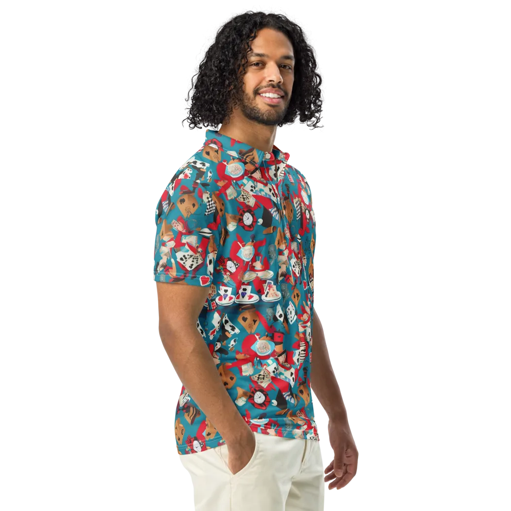 Curiouser Carnival on Men's Slim Fit Polo Shirt — Right Front
