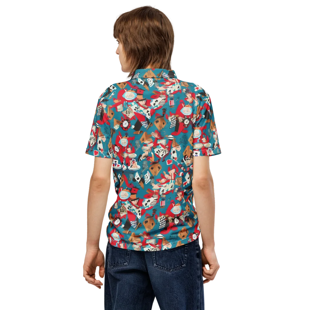 Curiouser Carnival on Men's Slim Fit Polo Shirt — Back