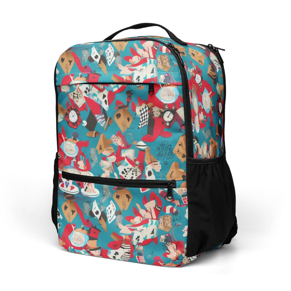 Curiouser Carnival on Utility Backpack — Left Front