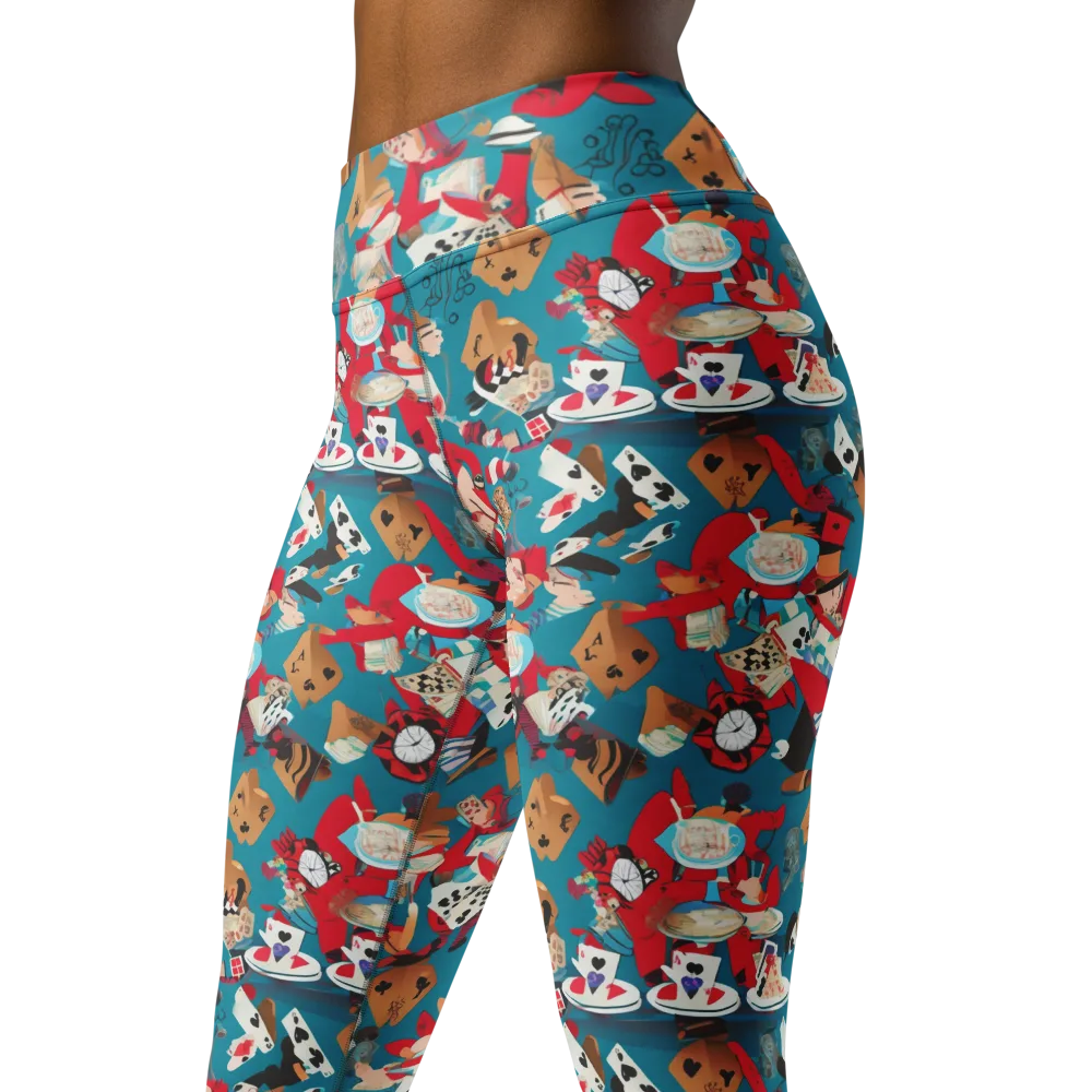 Curiouser Carnival on Yoga Leggings — Left Front