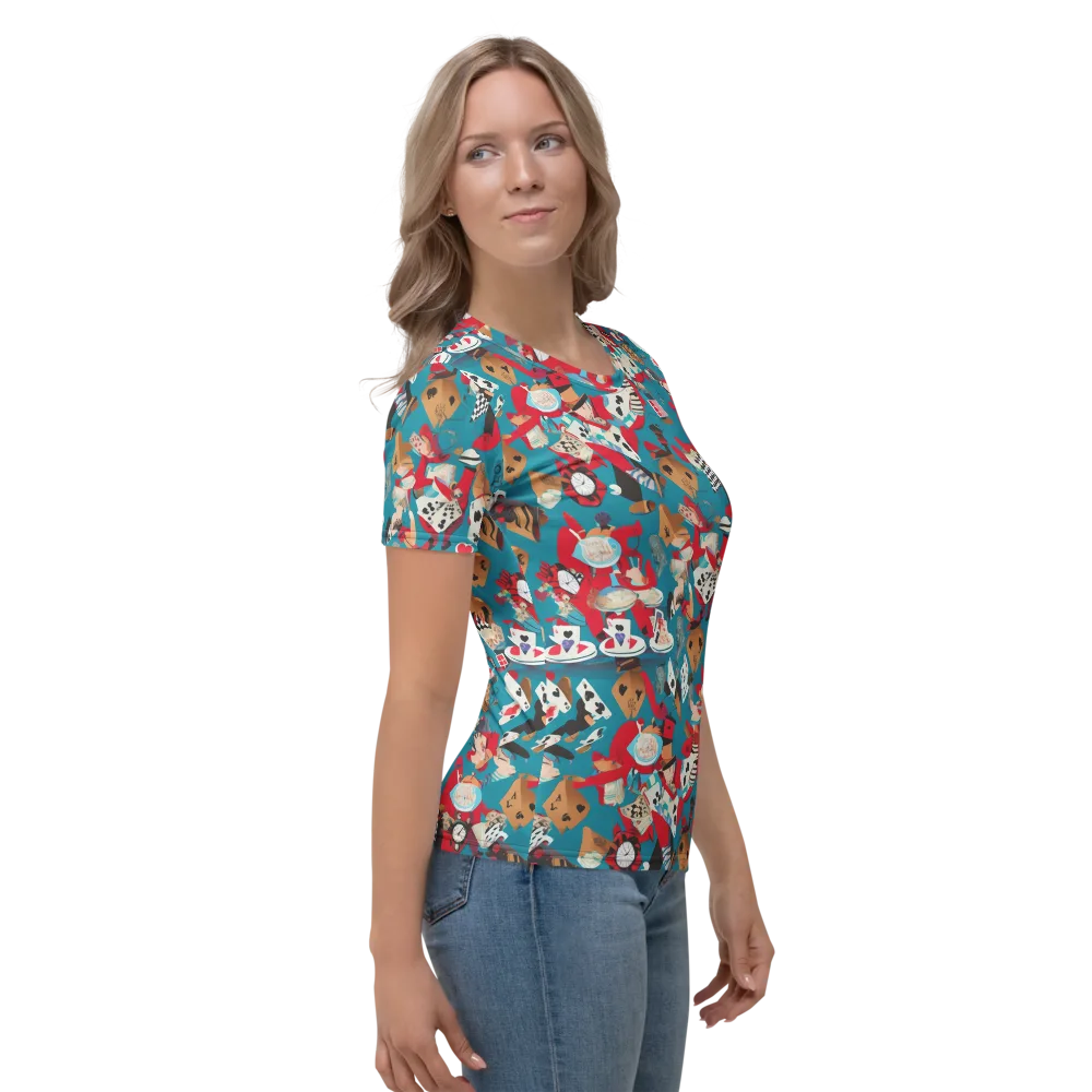 Curiouser Carnival on Women's Crew Neck T-Shirt — Right