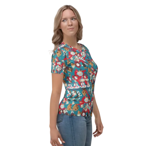 Curiouser Carnival on a Women's Crew Neck T-Shirt