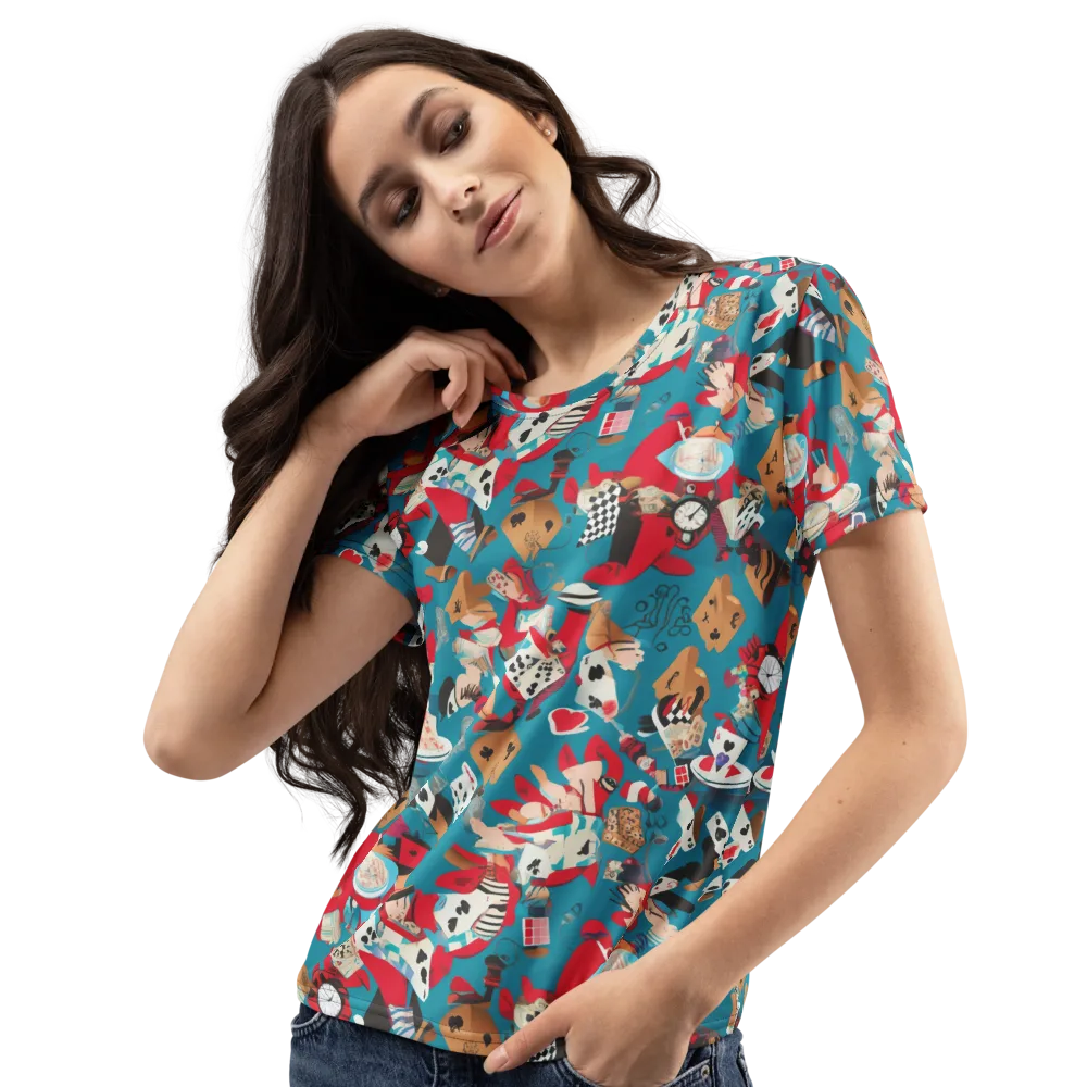 Curiouser Carnival on Women's Crew Neck T-Shirt — Left Front
