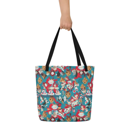 Curiouser Carnival on a Large Tote Bag W/ Pocket