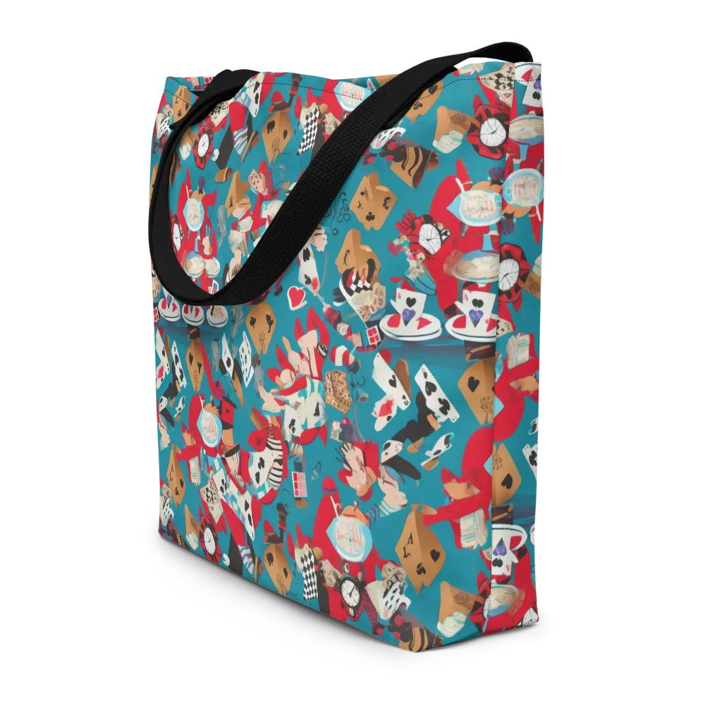 Curiouser Carnival on Large Tote Bag W/ Pocket — Front