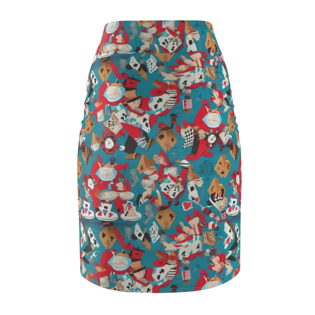 Curiouser Carnival on Pencil Skirt — Back