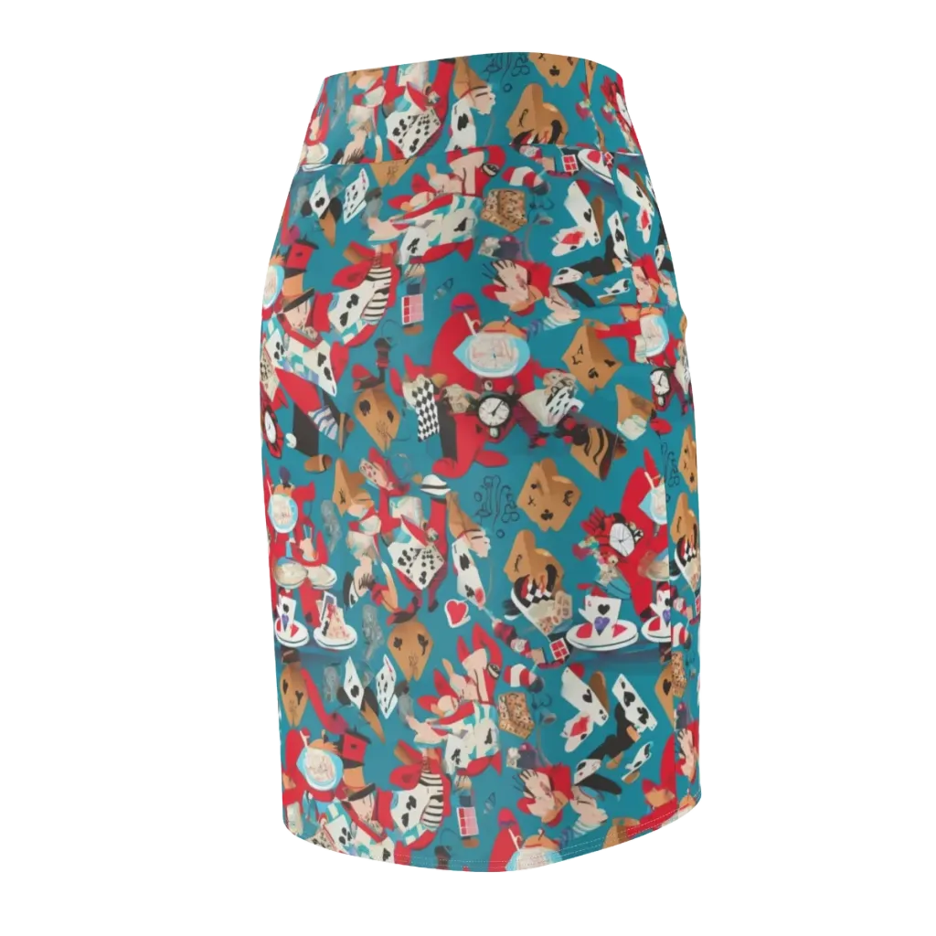 Curiouser Carnival on Pencil Skirt — Back Side