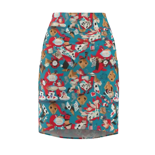 Curiouser Carnival on a Pencil Skirt