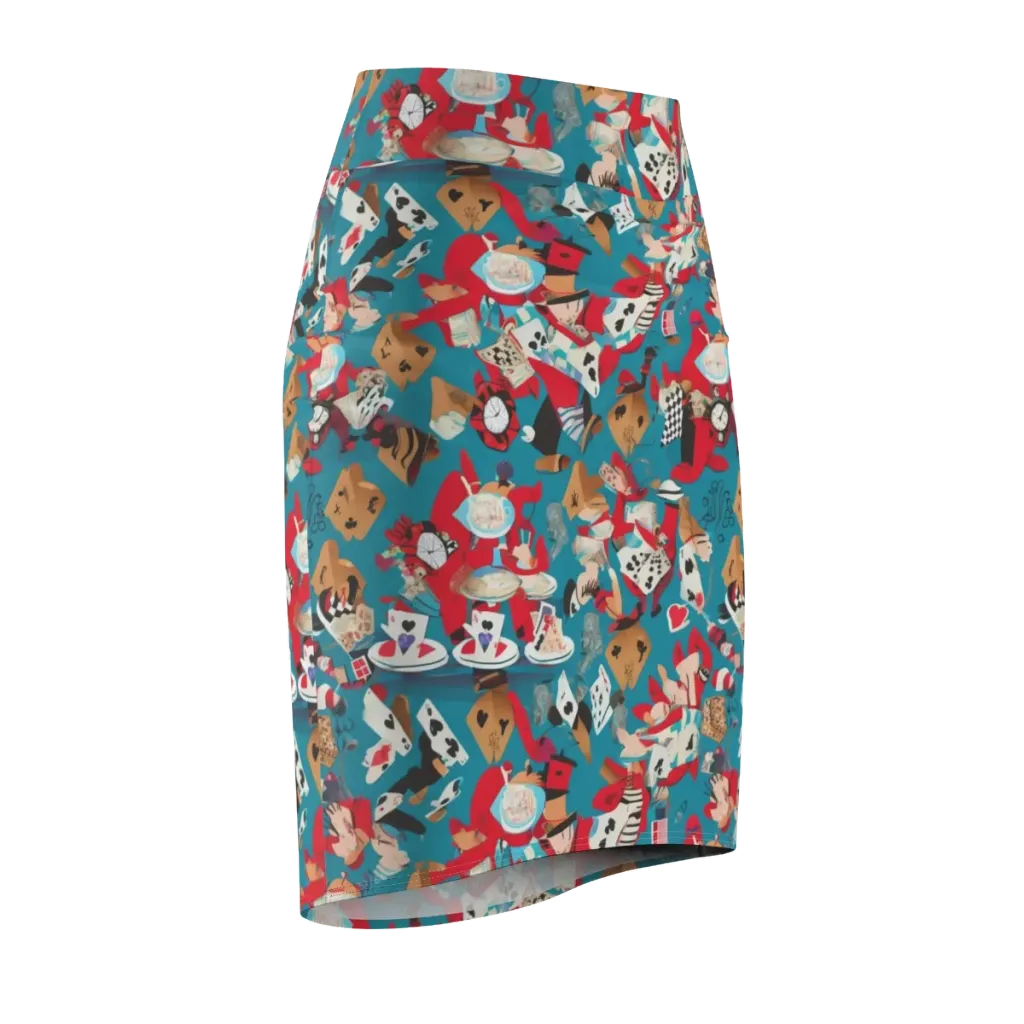 Curiouser Carnival on Pencil Skirt — Front Side