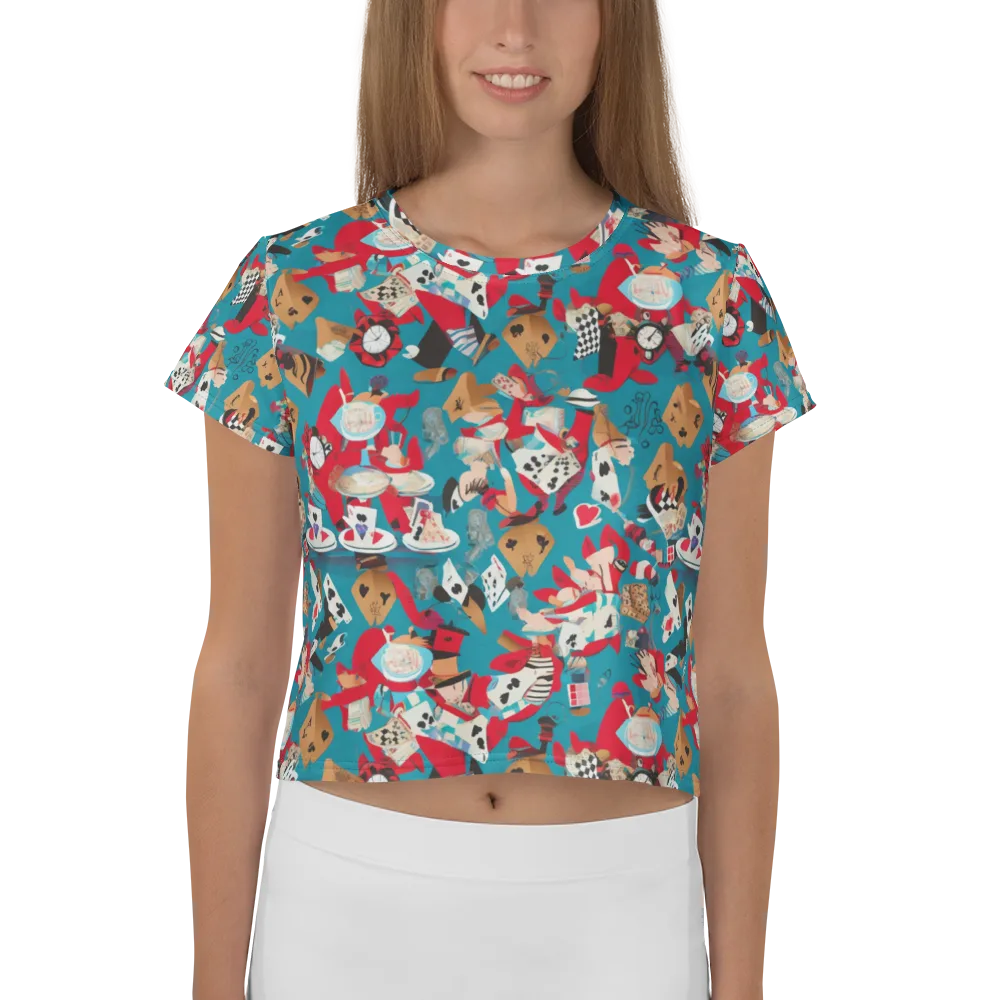 Curiouser Carnival on Crop Tee — Front