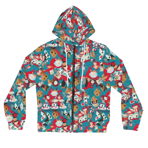 Curiouser Carnival on a Women's Full-Zip Hoodie