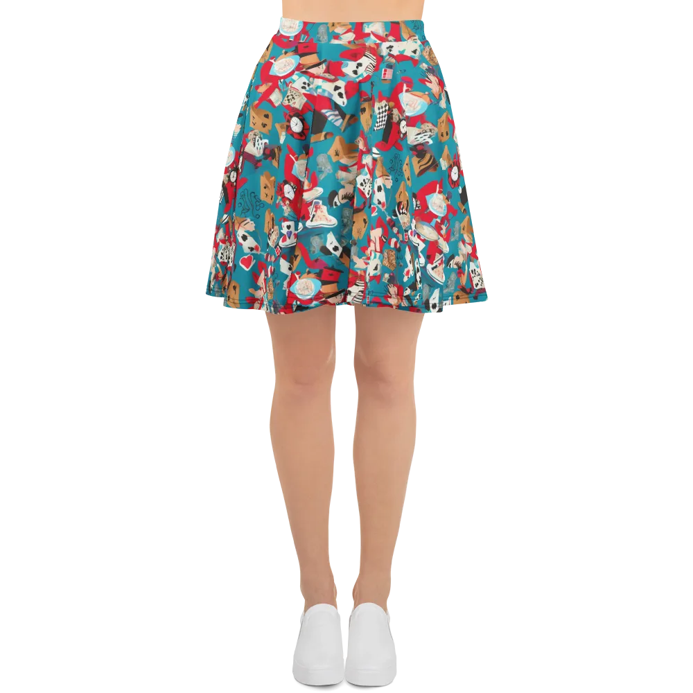 Curiouser Carnival on Skater Skirt — Front